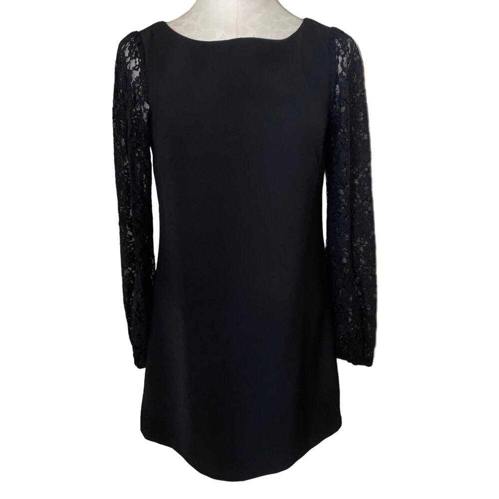 White House Black Market Lace Sleeve Sheath Dress size 4 with key hole button